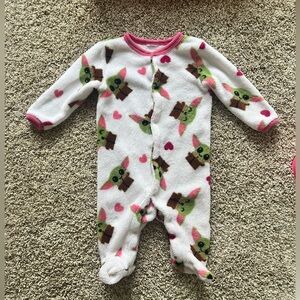 Baby Yoda Fleece Baby Girl Footie Pajamas